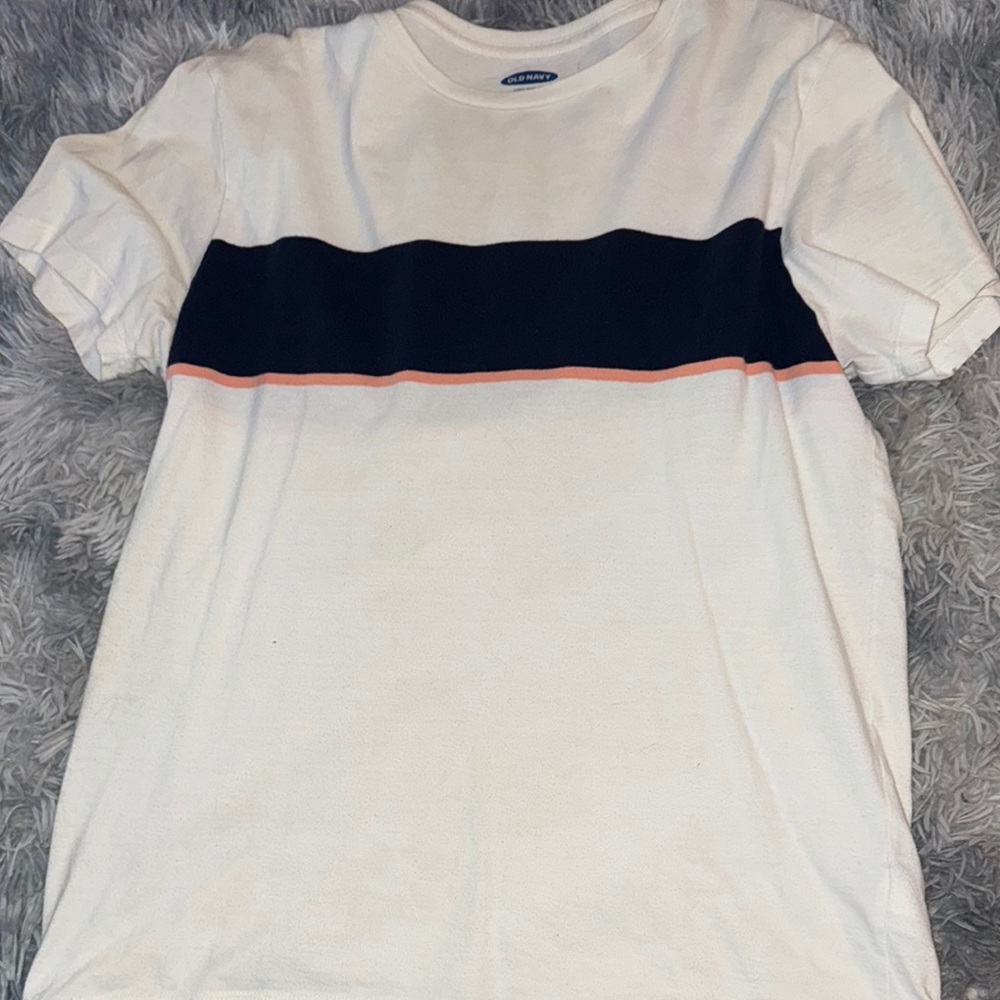 Old Navy White and Black Kids Short Sleeve Tee